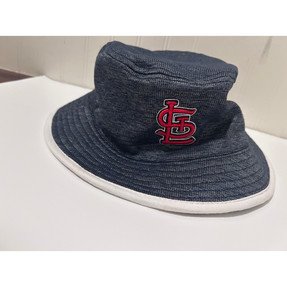MLB St. Louis Cardinals Bucket Hat Mens OSFM Blue Good Denim Style Sun Hat